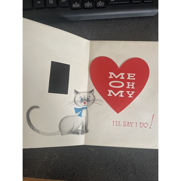 Vintage Volland Anthropomorphic Worlds Best Mom Valentine Greeting Card Cat - Picture 4 of 11